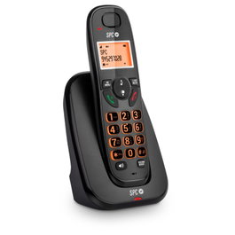 SPC Teléfono Inalámbrico Kairo 7331N Negro - Compatible GAP, Identificador de Llamadas, Teclado Iluminado, Manos Libres, Alarma, Bloqueo de Números